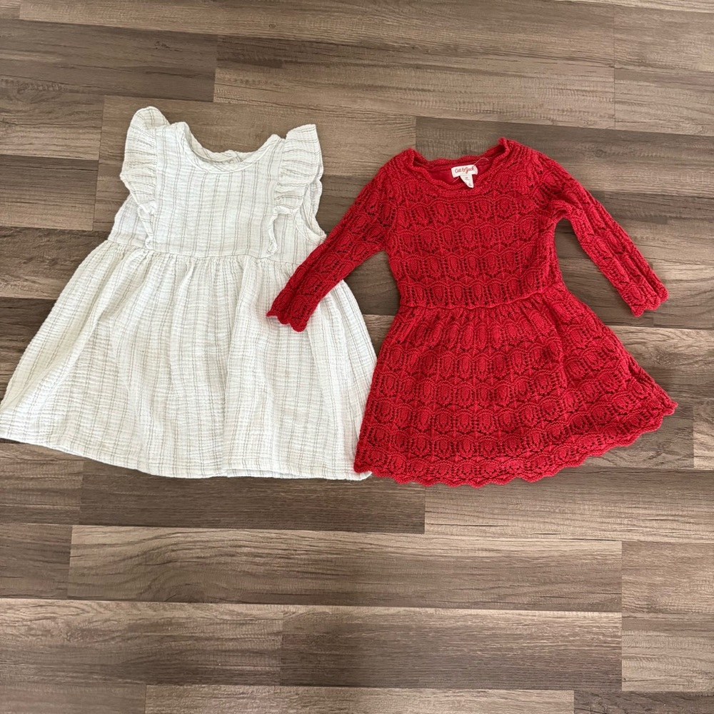Cat & Jack Red and White Kids Dress Set - Picture 2 of 10